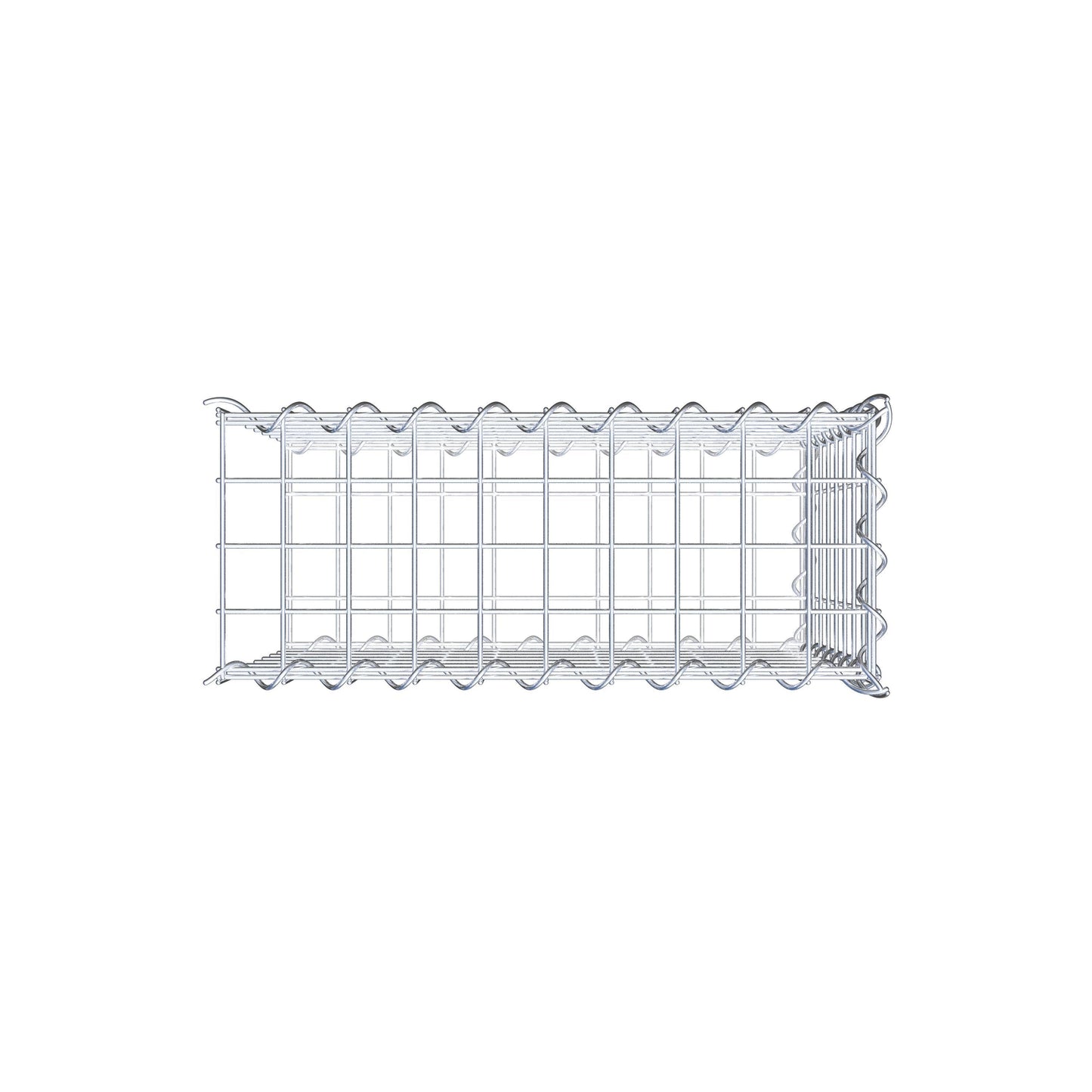 Add-on schanskorf type 2 50 cm x 40 cm x 20 cm (L x H x D), maaswijdte 5 cm x 5 cm, spiraalvormig