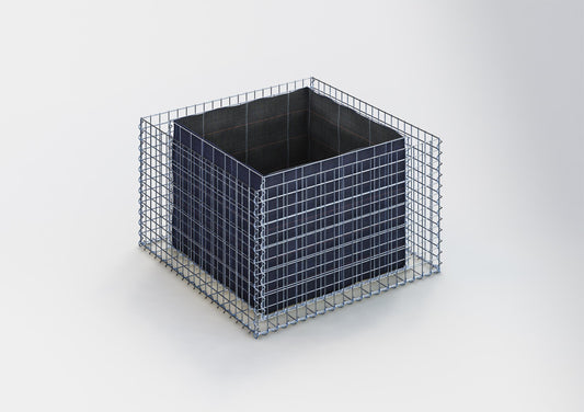 Högbädd, fyrkantig 100 cm x 60 cm x 100 cm (L x H x D), maskstorlek 5 x 5 cm, väggtjocklek 10 cm