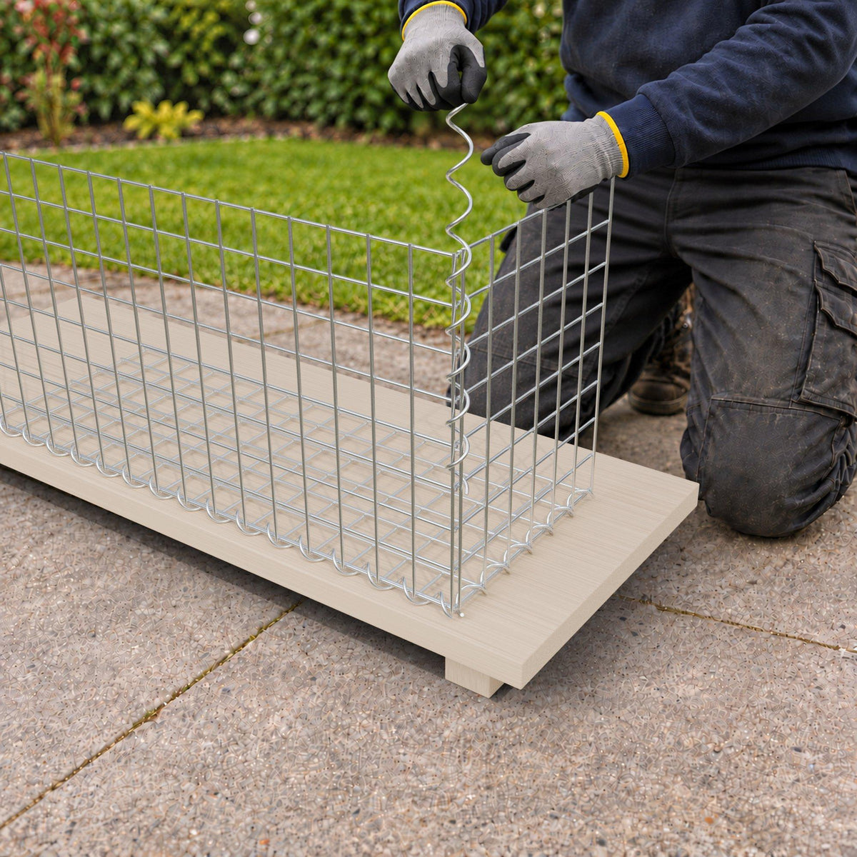 Gabion 80 cm x 40 cm x 30 cm (L x H x D), maskestørrelse 5 cm x 5 cm, spiral