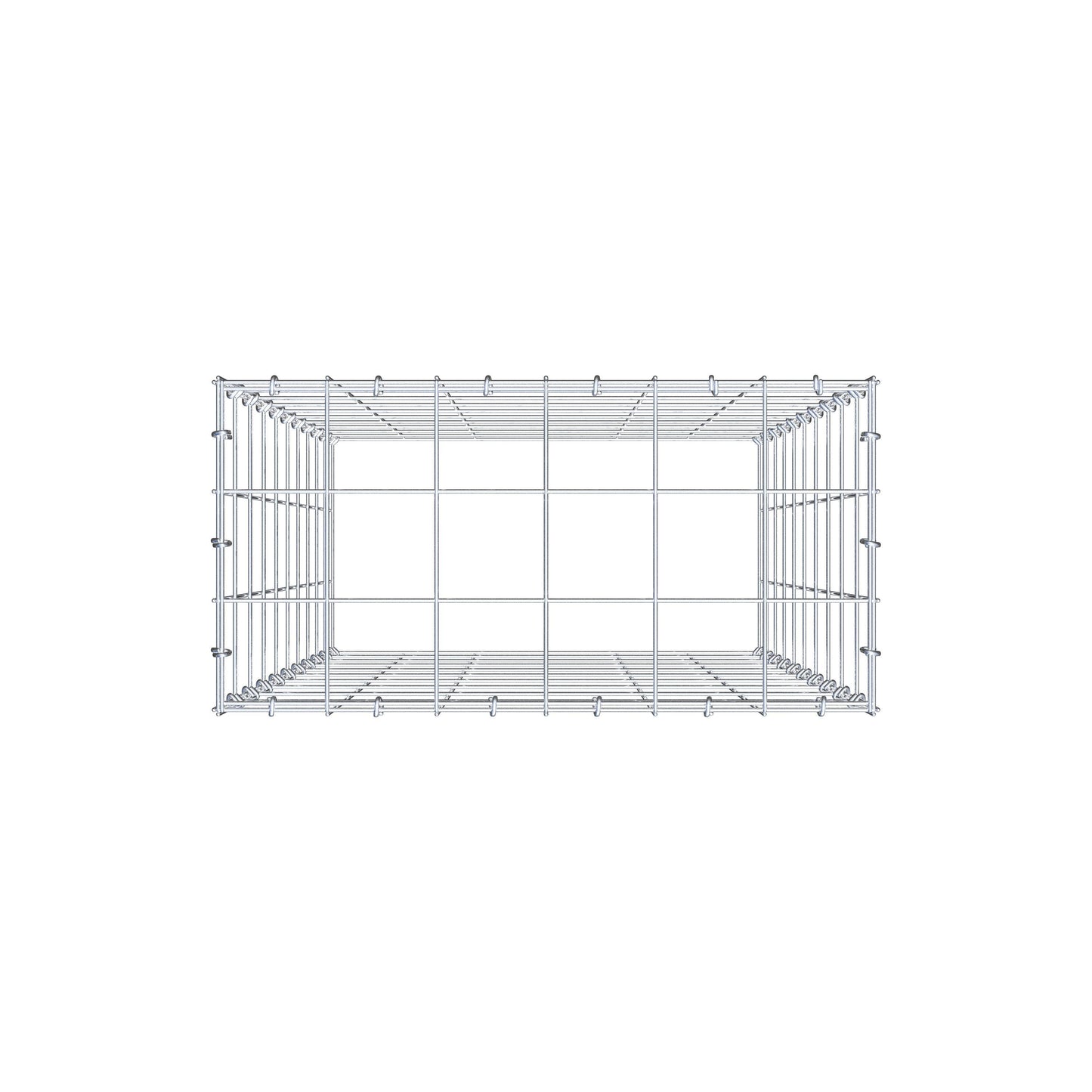 Mounted gabion type 3 100 cm x 60 cm x 30 cm (L x H x D), mesh size 10 cm x 10 cm, C-ring