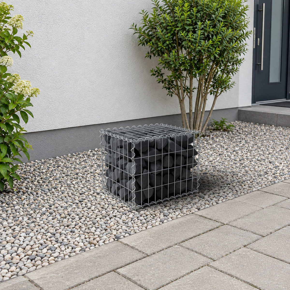 Schanskorf 50 cm x 40 cm x 40 cm (L x H x D), maaswijdte 5 cm x 10 cm, spiraalvormig