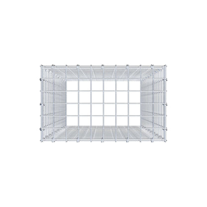 Monteret gabion type 3 100 cm x 50 cm x 30 cm (L x H x D), maskestørrelse 5 cm x 5 cm, C-ring