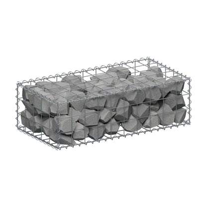 Gabione 100 cm x 30 cm x 50 cm (L x H x T), Maschenweite 10 cm x 10 cm, Spirale