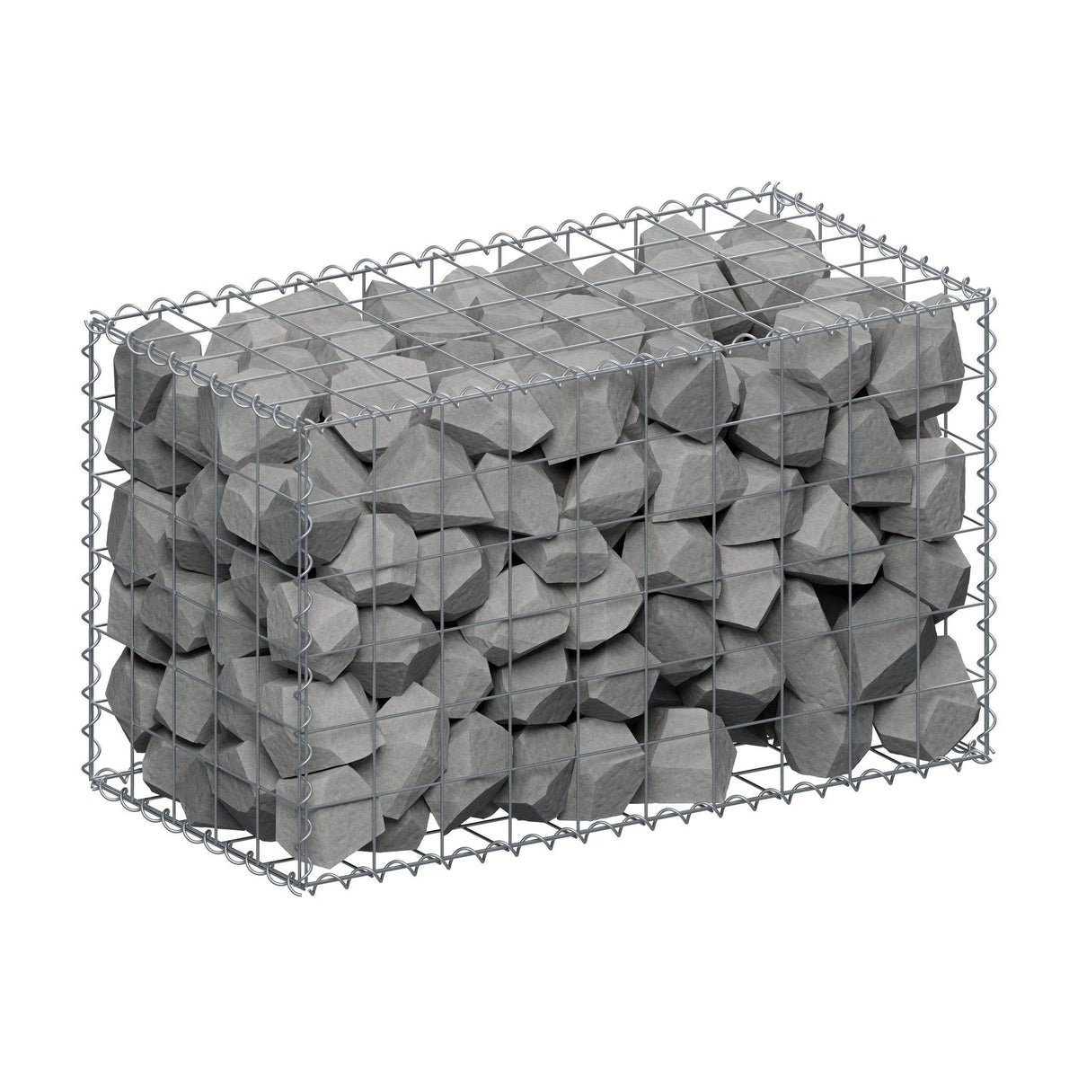Gabione 100 cm x 60 cm x 50 cm (L x H x T), Maschenweite 10 cm x 10 cm, Spirale