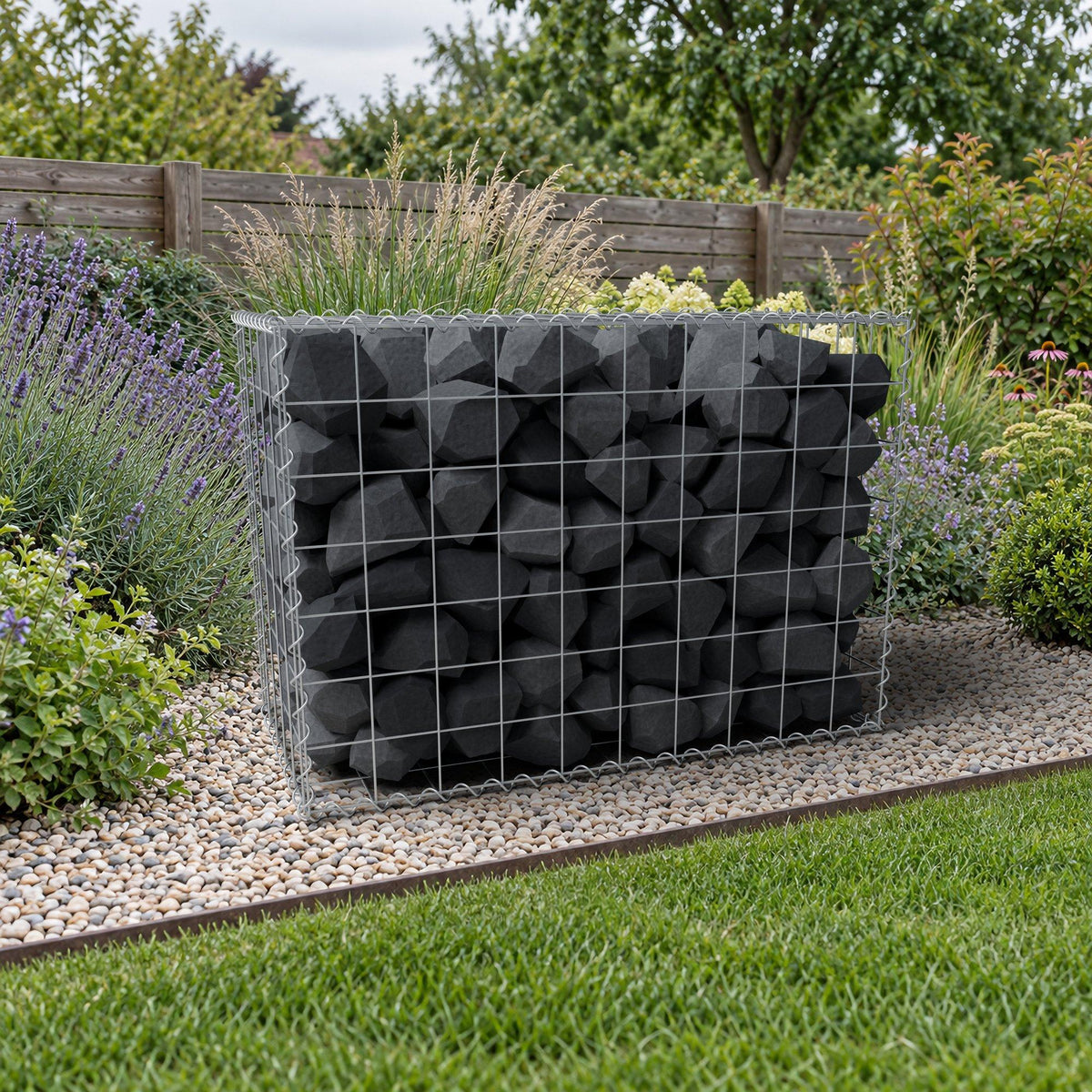 Gabion 100 cm x 70 cm x 50 cm (L x H x D), maskestørrelse 10 cm x 10 cm, spiral
