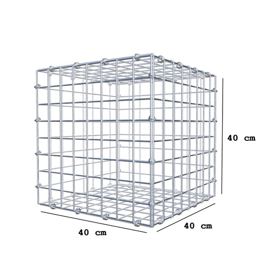 Gabbione 40 cm x 40 cm x 40 cm (L x H x P), maglia 5 x 5 cm, anello a spirale