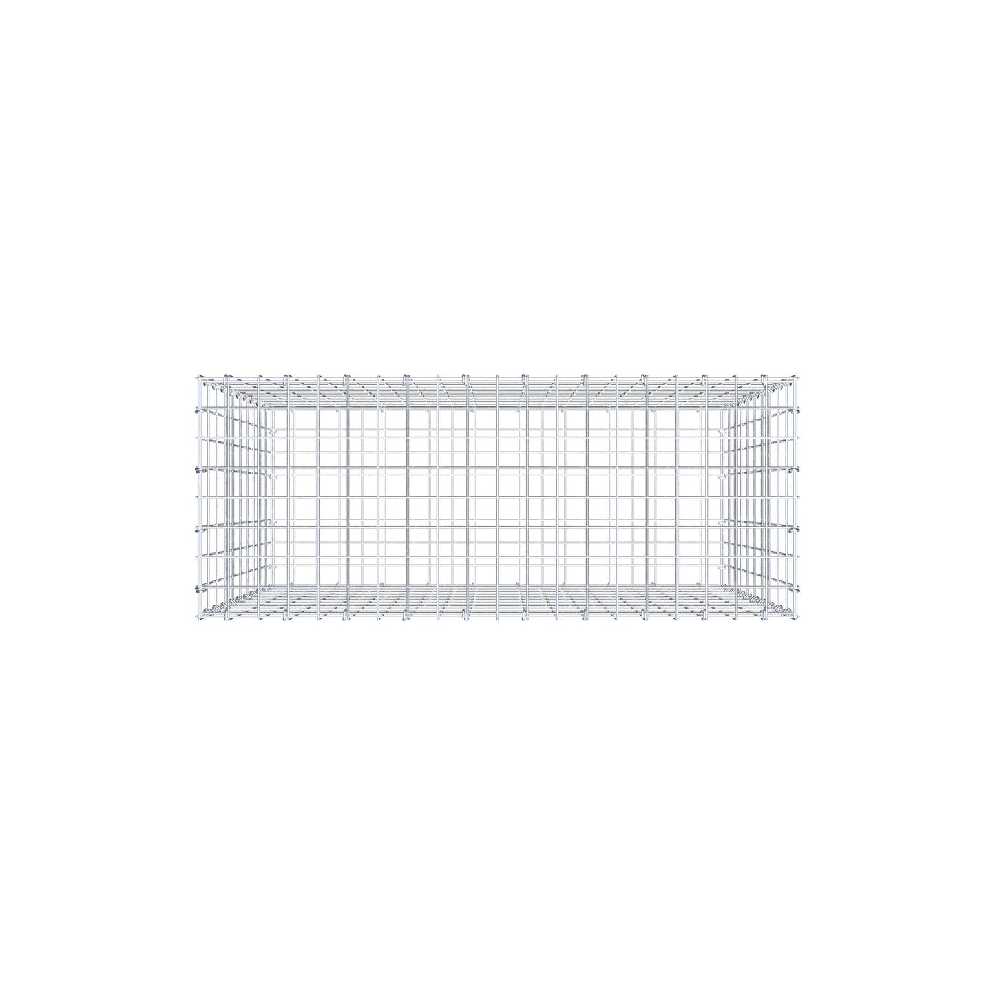 Gabião 100 cm x 100 cm x 40 cm (C x A x P), malhagem 5 cm x 10 cm, anel C