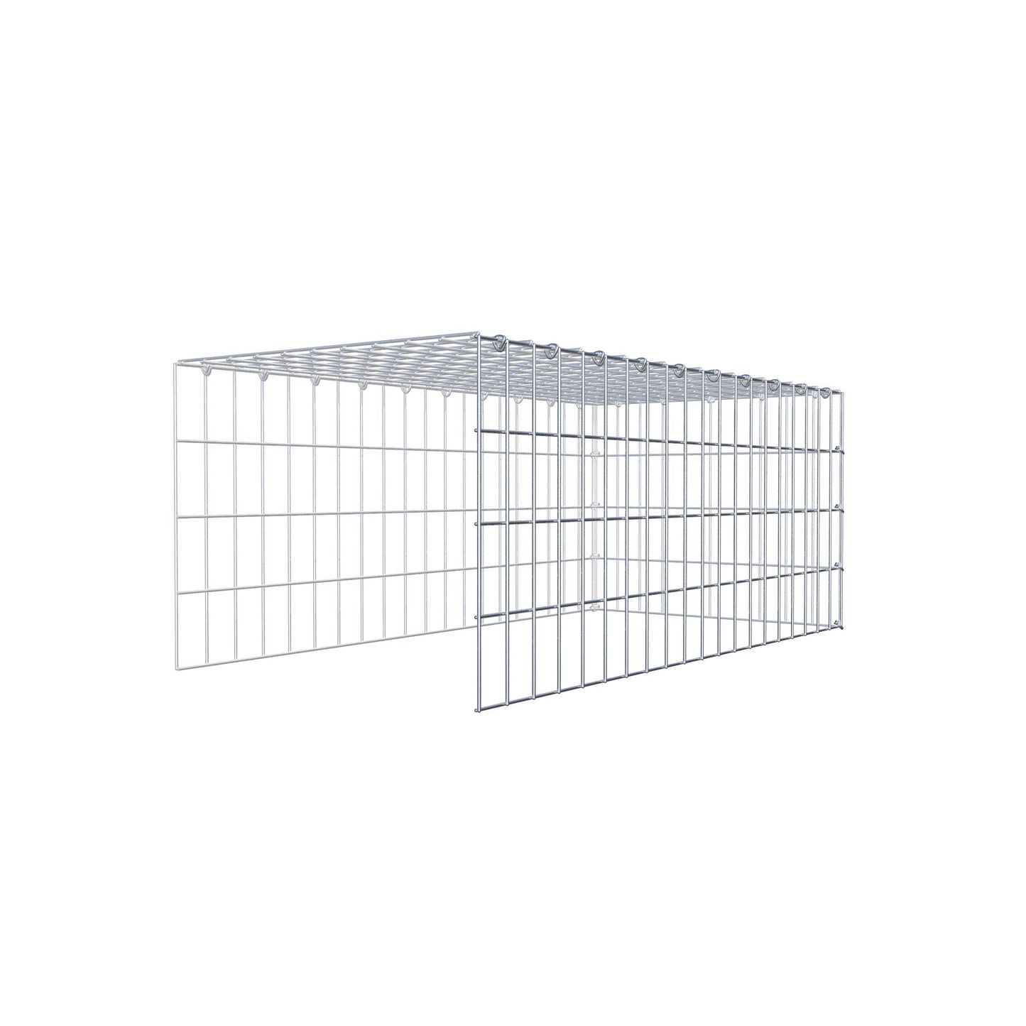 Monteret gabion type 4 100 cm x 40 cm x 50 cm (L x H x D), maskestørrelse 5 cm x 10 cm, C-ring