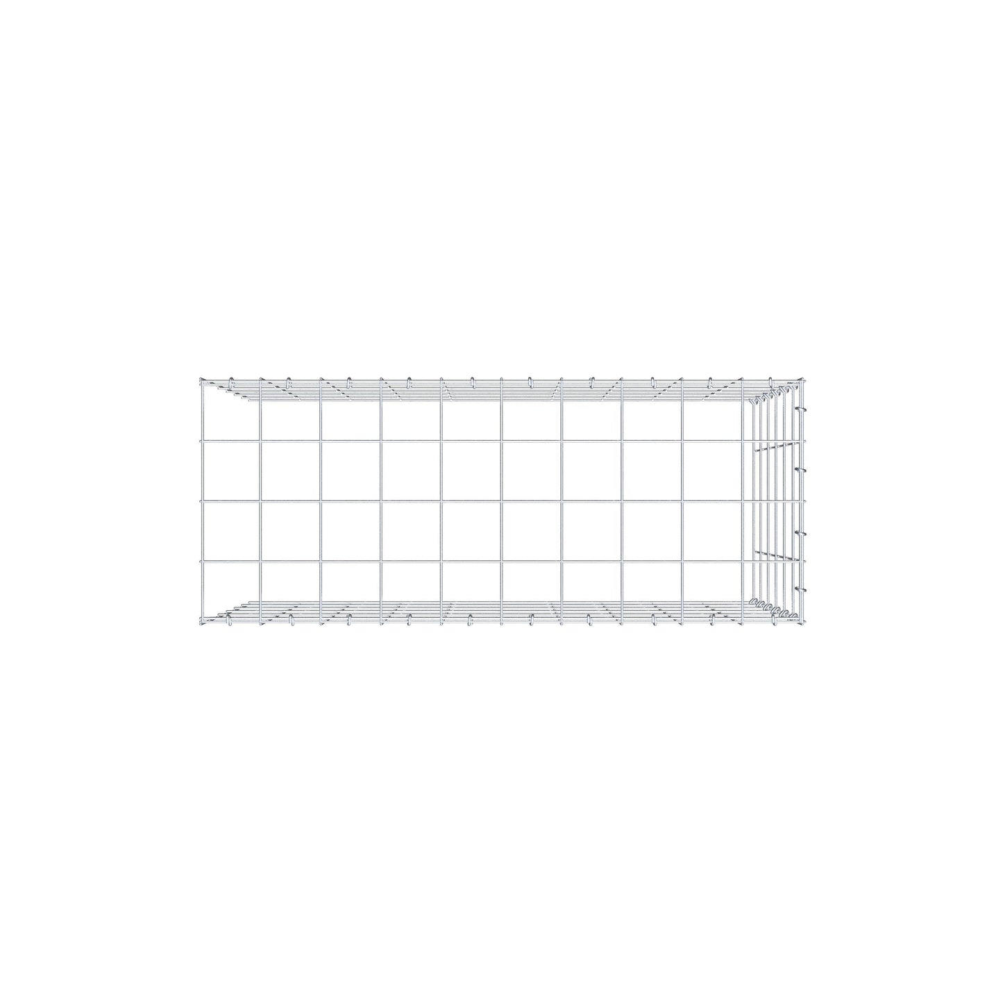 Monteret gabion type 4 100 cm x 60 cm x 40 cm (L x H x D), maskestørrelse 10 cm x 10 cm, C-ring