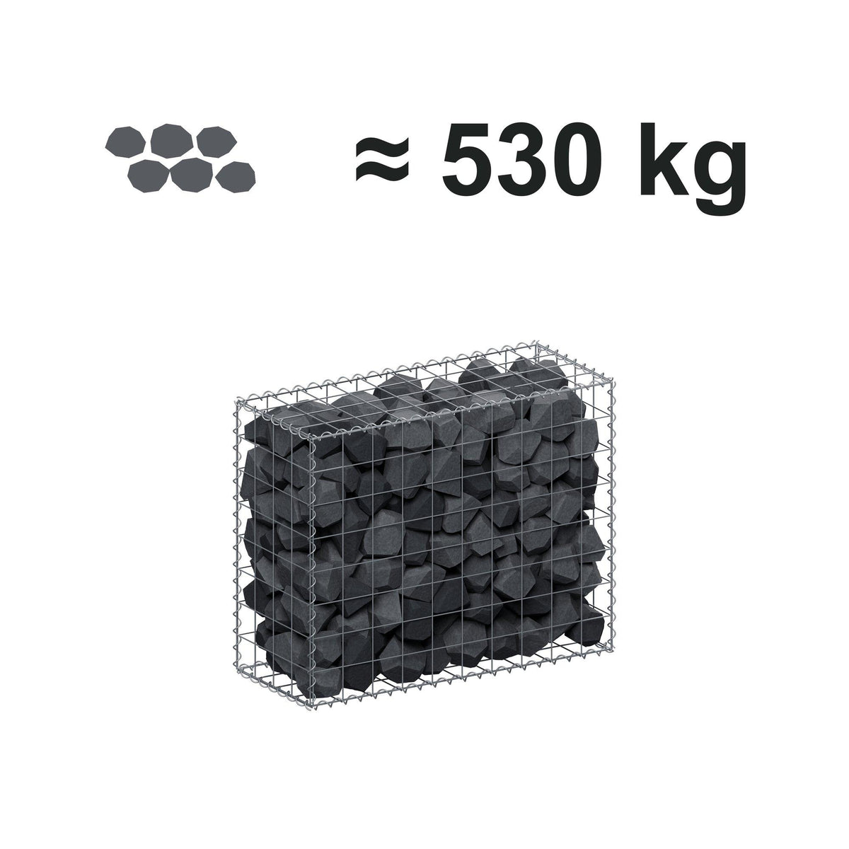 Gabione 100 cm x 80 cm x 40 cm (L x H x T), Maschenweite 10 cm x 10 cm, Spirale