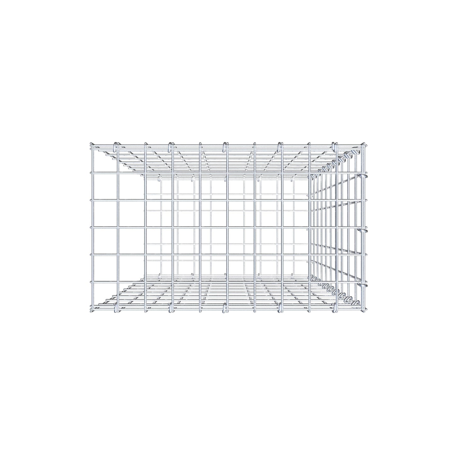 Mounted gabion type 2 100 cm x 50 cm x 30 cm, mesh size 5 cm x 10 cm, C-ring
