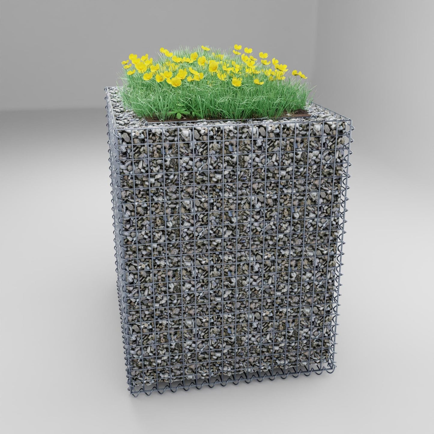 Højbed firkantet 100 cm x 80 cm x 100 cm (L x H x D), maskestørrelse 5 x 5 cm, vægtykkelse 10 cm