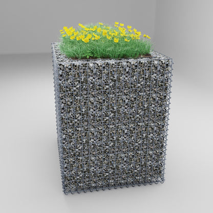 Højbed firkantet 100 cm x 80 cm x 100 cm (L x H x D), maskestørrelse 5 x 5 cm, vægtykkelse 10 cm