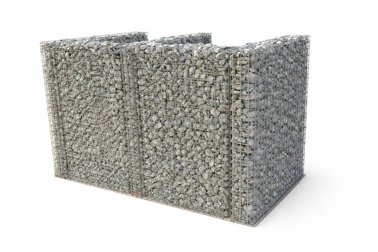 Gabionen Mülltonnenbox Anbauelement - Erweiterung für 60-120 l Mülltonnen, 115 cm Höhe