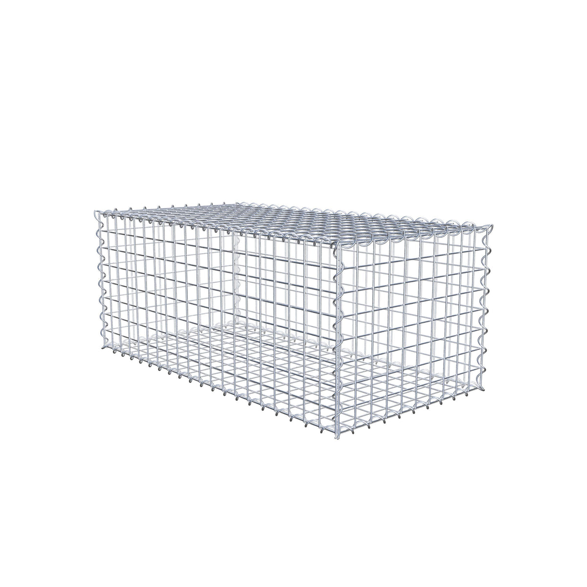 Schanskorf 100 cm x 40 cm x 50 cm (L x H x D), maaswijdte 5 cm x 5 cm, spiraalvormig