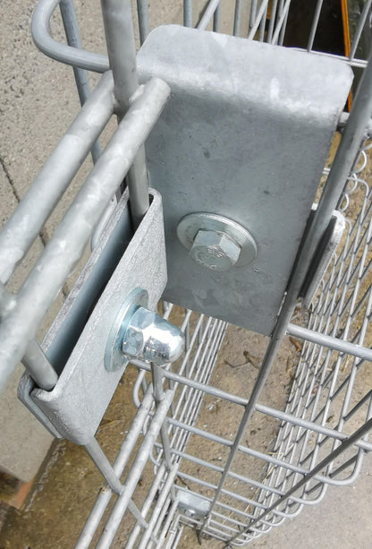 Agrafe avec support de clôture 5 x 10 cm, pour treillis à double barre, galvanisé