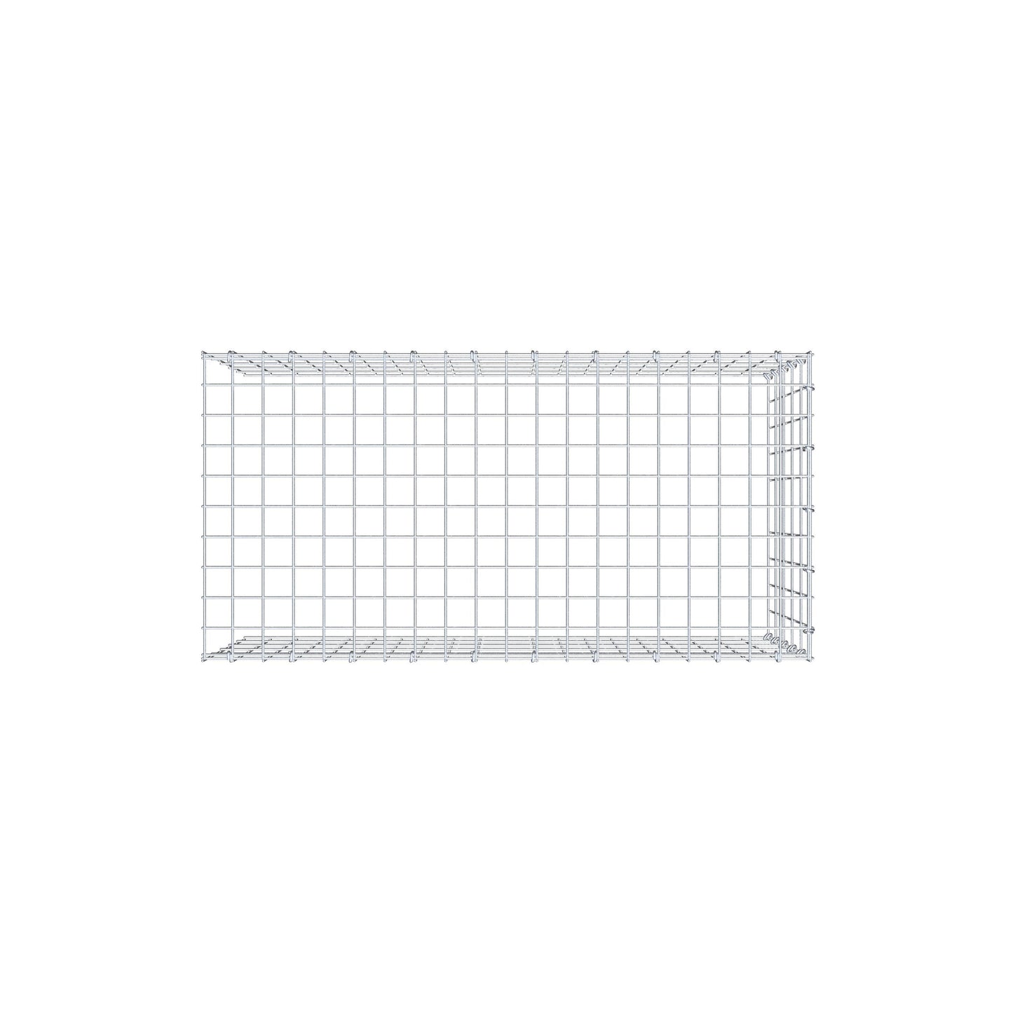 Monteret gabion type 4 100 cm x 50 cm x 50 cm (L x H x D), maskestørrelse 5 cm x 10 cm, C-ring