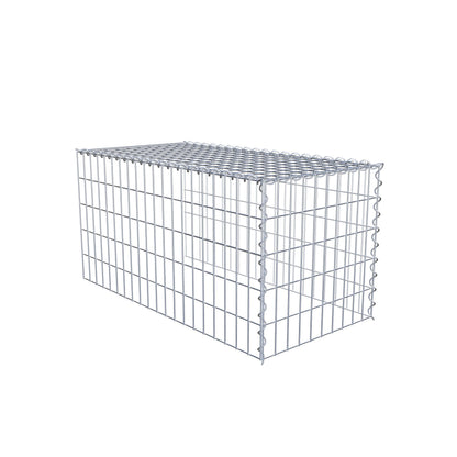 Gabion rapporté type 4 100 cm x 50 cm x 50 cm (L x H x P), mailles 5 cm x 10 cm, spirale