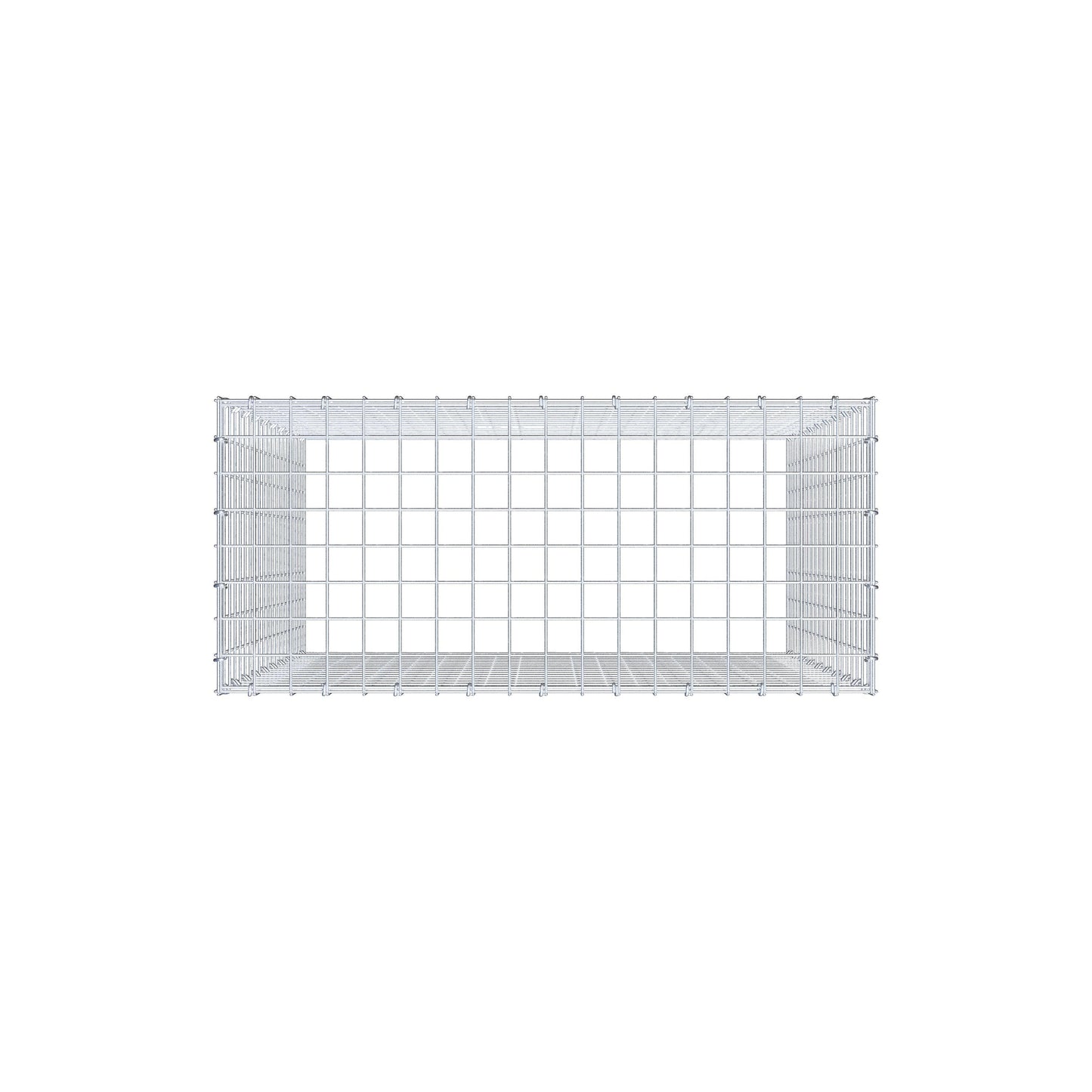 Type 3 oplegkorf 100 cm x 90 cm x 40 cm (L x H x D), maaswijdte 5 cm x 5 cm, C-ring