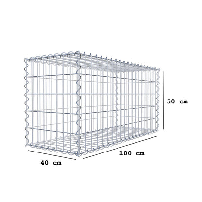 Gabion 100 cm x 50 cm x 40 cm (L x H x D), mesh size 5 cm x 10 cm, spiral