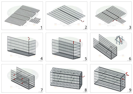 Gavión complementario tipo 2 100 cm x 30 cm x 30 cm (L x A x P), malla 5 cm x 10 cm, espiral