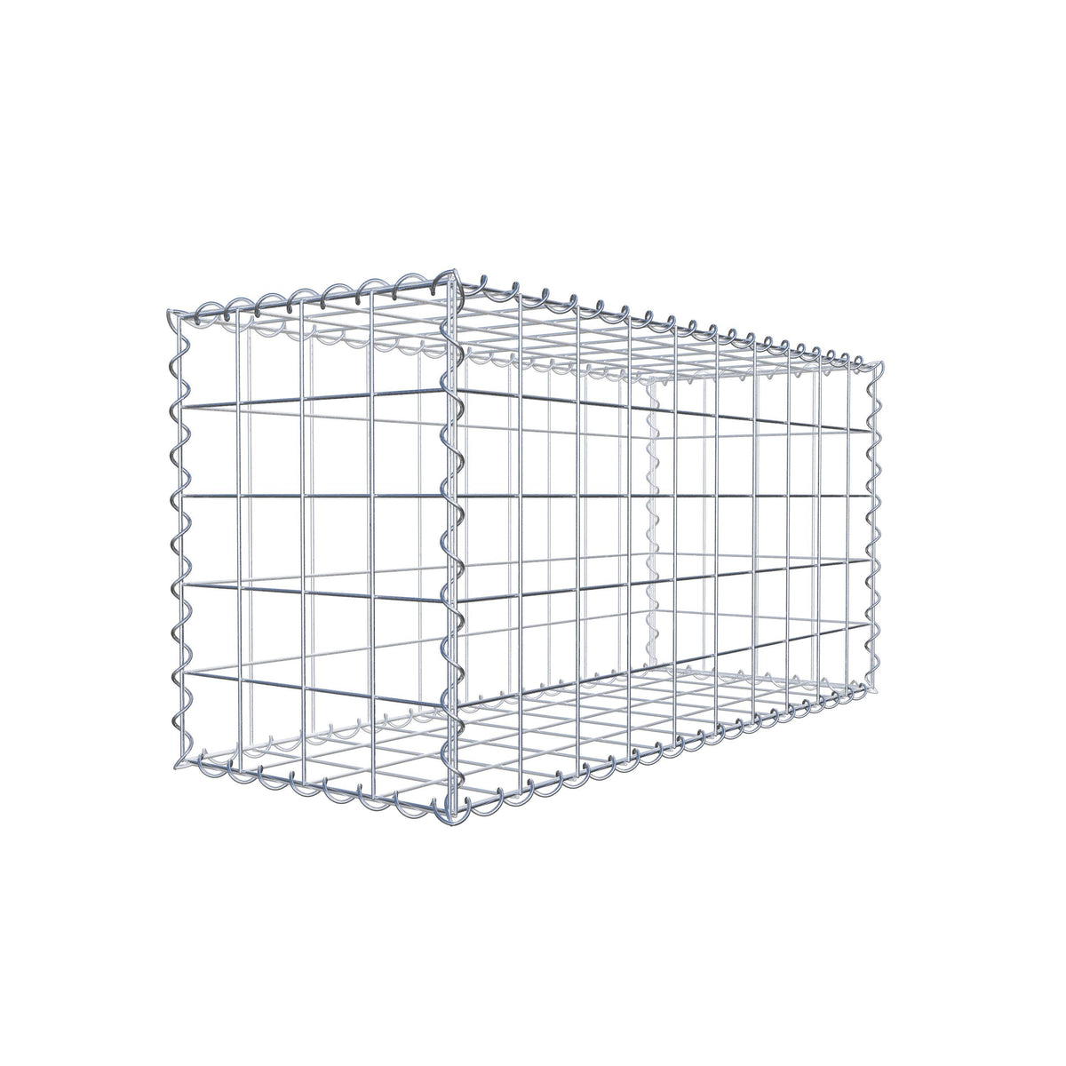 Gabbione 100 cm x 50 cm x 40 cm (L x H x P), maglia 10 cm x 10 cm, spirale