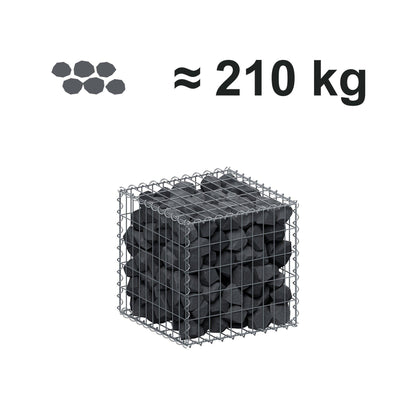 Gabion 50 cm x 50 cm x 50 cm (L x H x D), maskestørrelse 5 cm x 10 cm, spiral