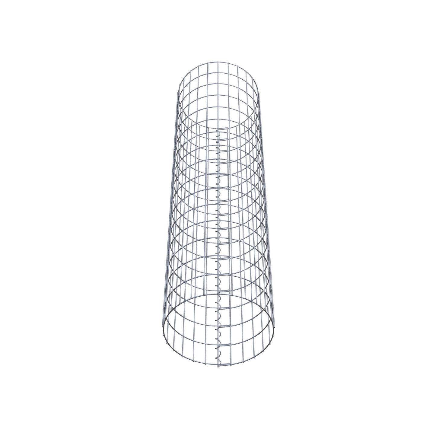 Schanskorfzuil rond 42 cm diameter, 160 cm hoogte, maaswijdte 5 cm x 10 cm