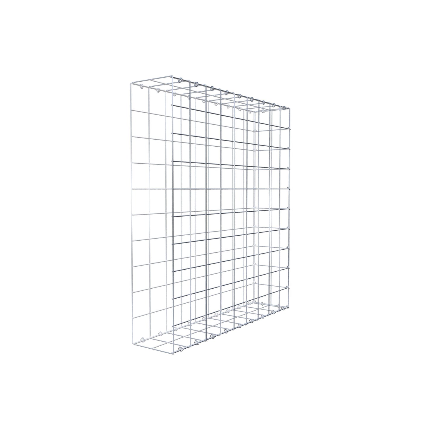 Monteret gabion type 2 100 cm x 90 cm x 20 cm (L x H x D), maskestørrelse 10 cm x 10 cm, C-ring
