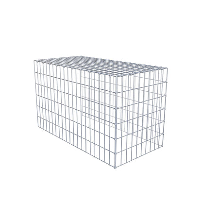 Gabião Tipo 4 100 cm x 60 cm x 50 cm (C x A x P), malhagem 5 cm x 10 cm, anel C