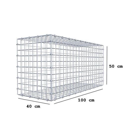 Gabbione 100 cm x 50 cm x 40 cm (L x H x P), maglia 5 x 5 cm, anello a spirale