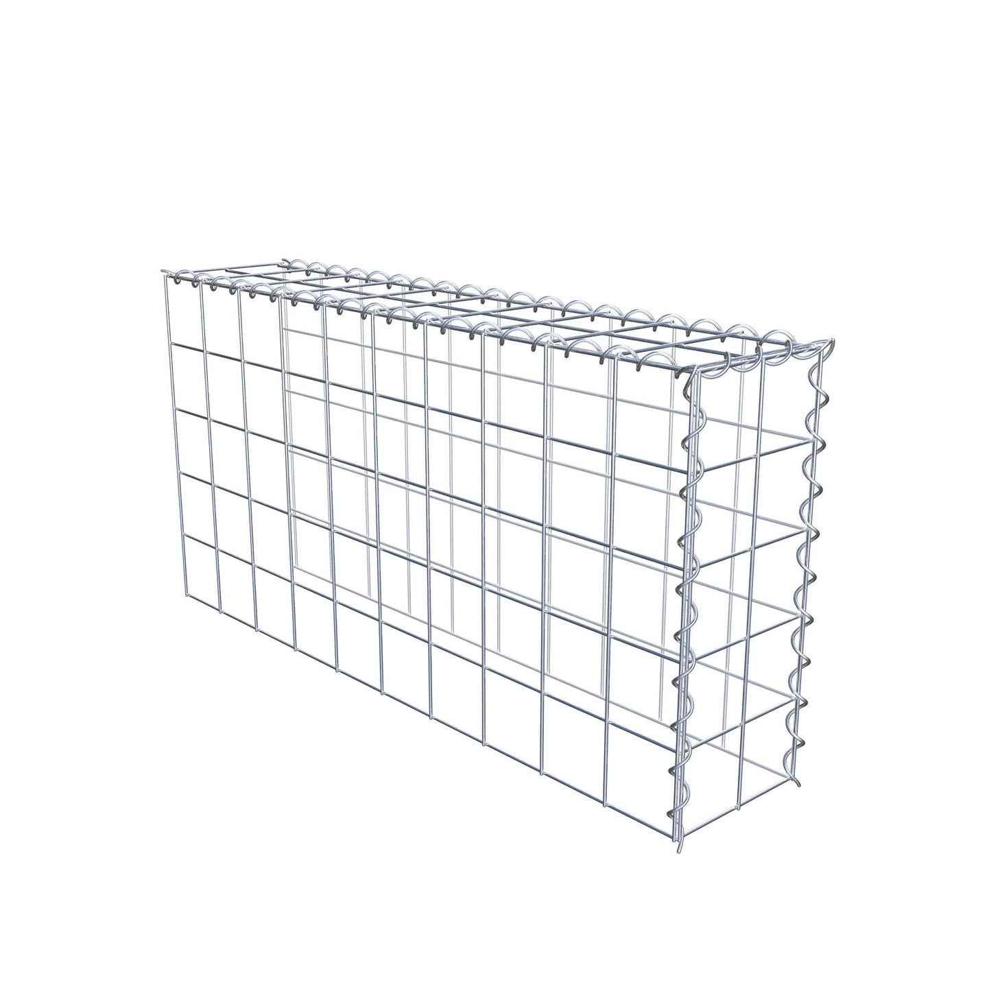 Gabion rapporté type 4 100 cm x 50 cm x 20 cm (L x H x P), mailles 10 cm x 10 cm, spirale
