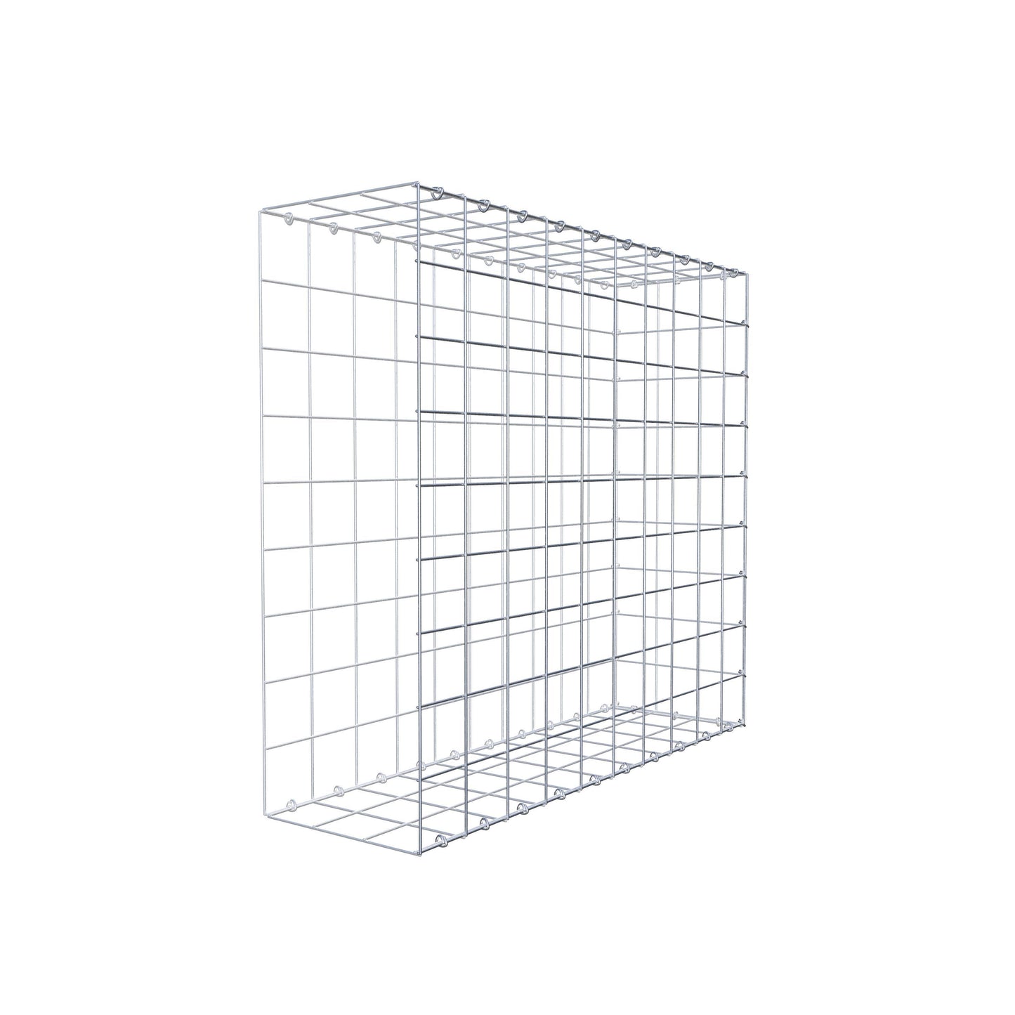 Gabbione fissabile tipo 2 100 cm x 90 cm x 30 cm (L x H x P), maglia 10 cm x 10 cm, anello a C