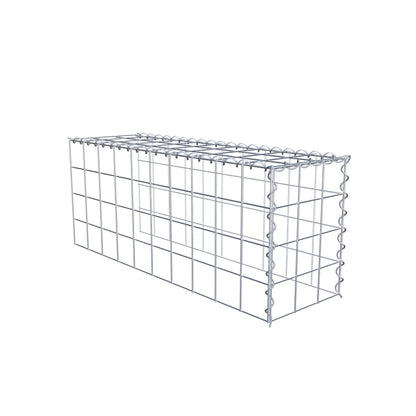 Grown-on gabion type 4 100 cm x 40 cm x 30 cm (L x H x D), mesh size 10 cm x 10 cm, spiral