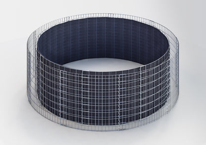 Rund højbed, udvendig diameter 442 cm, højde 80 cm, maskestørrelse 5 x 10 cm, vægtykkelse 15 cm