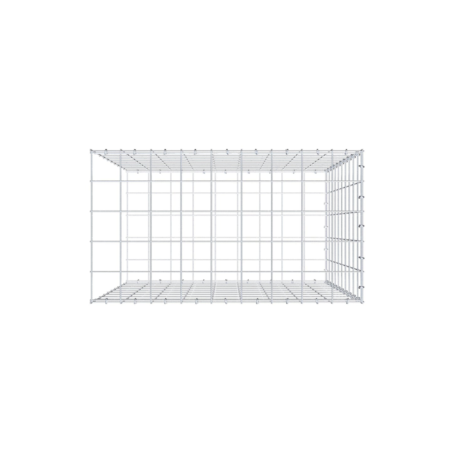 Add-on schanskorf type 2 100 cm x 90 cm x 50 cm (L x H x D), maaswijdte 10 cm x 10 cm, C-ring
