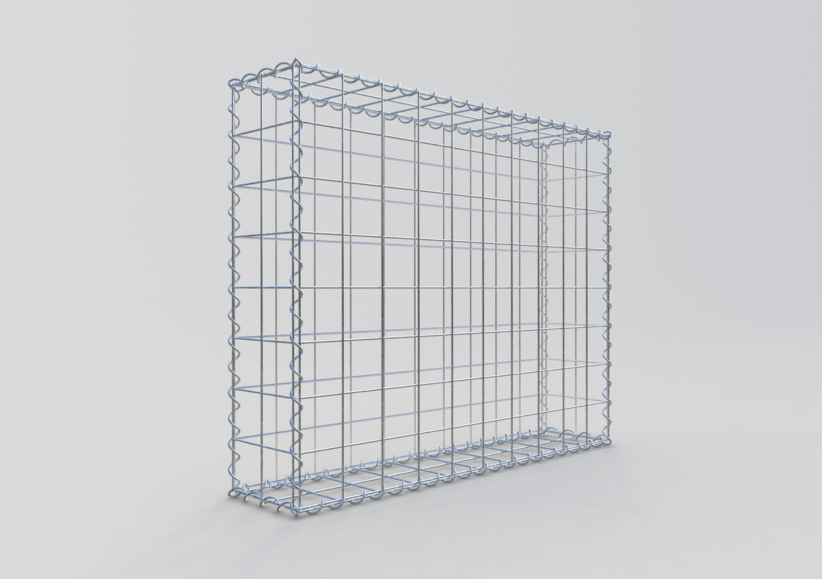 Gabião 100 cm x 80 cm x 20 cm (C x A x P), malhagem 10 cm x 10 cm, espiral