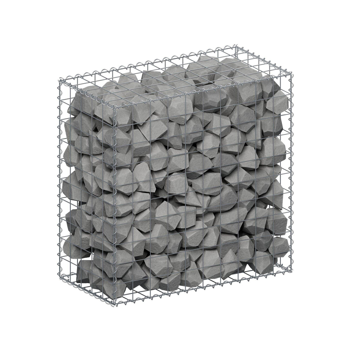 Gabbione 100 cm x 100 cm x 50 cm (L x H x P), maglia 10 cm x 10 cm, spirale