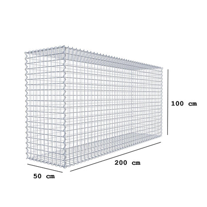 Schanskorf 200 cm x 100 cm x 50 cm (L x H x D), maaswijdte 5 cm x 5 cm, spiraalvormig