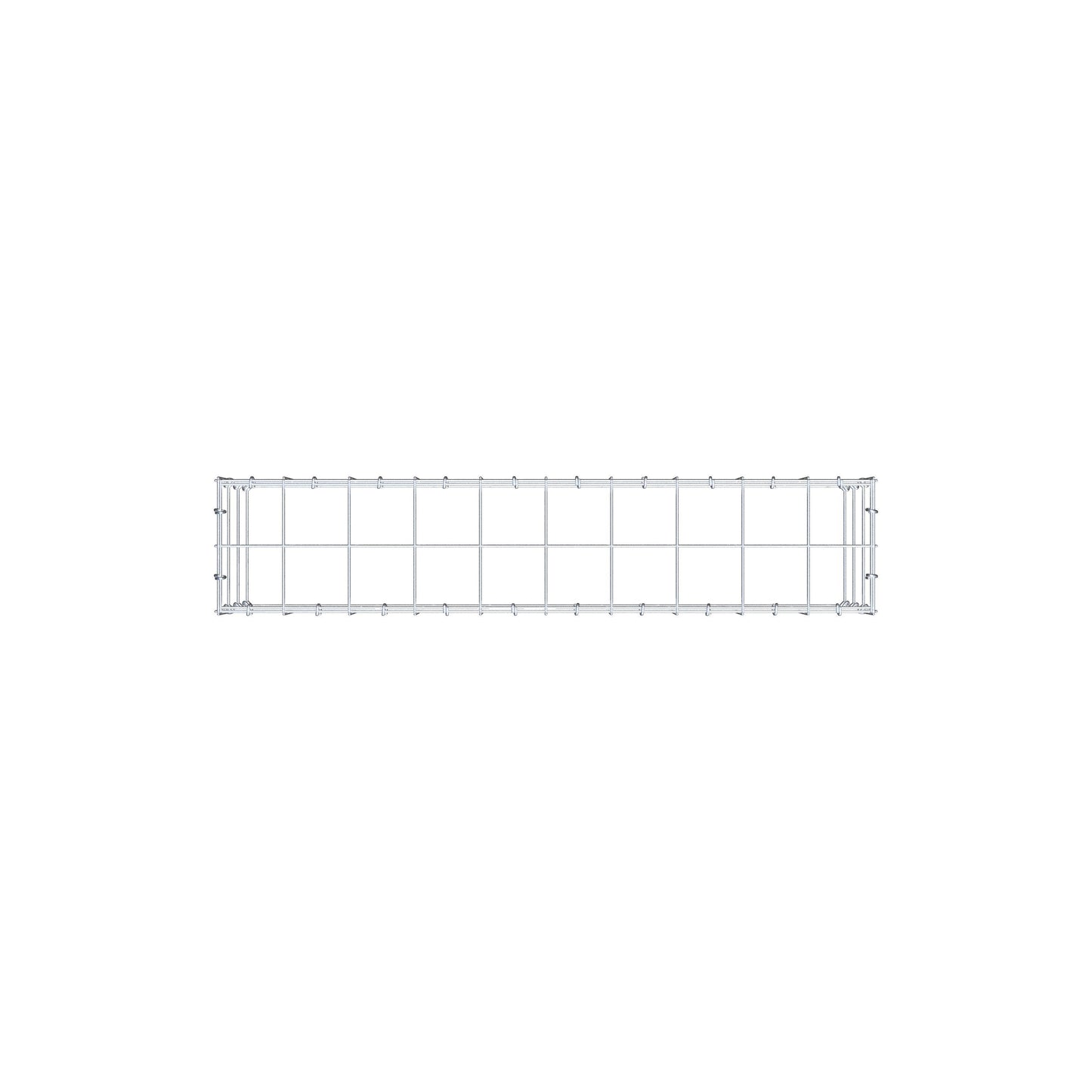 Typ 3 påbyggnadsgabion 100 cm x 30 cm x 20 cm (L x H x D), maskstorlek 10 cm x 10 cm, C-ring