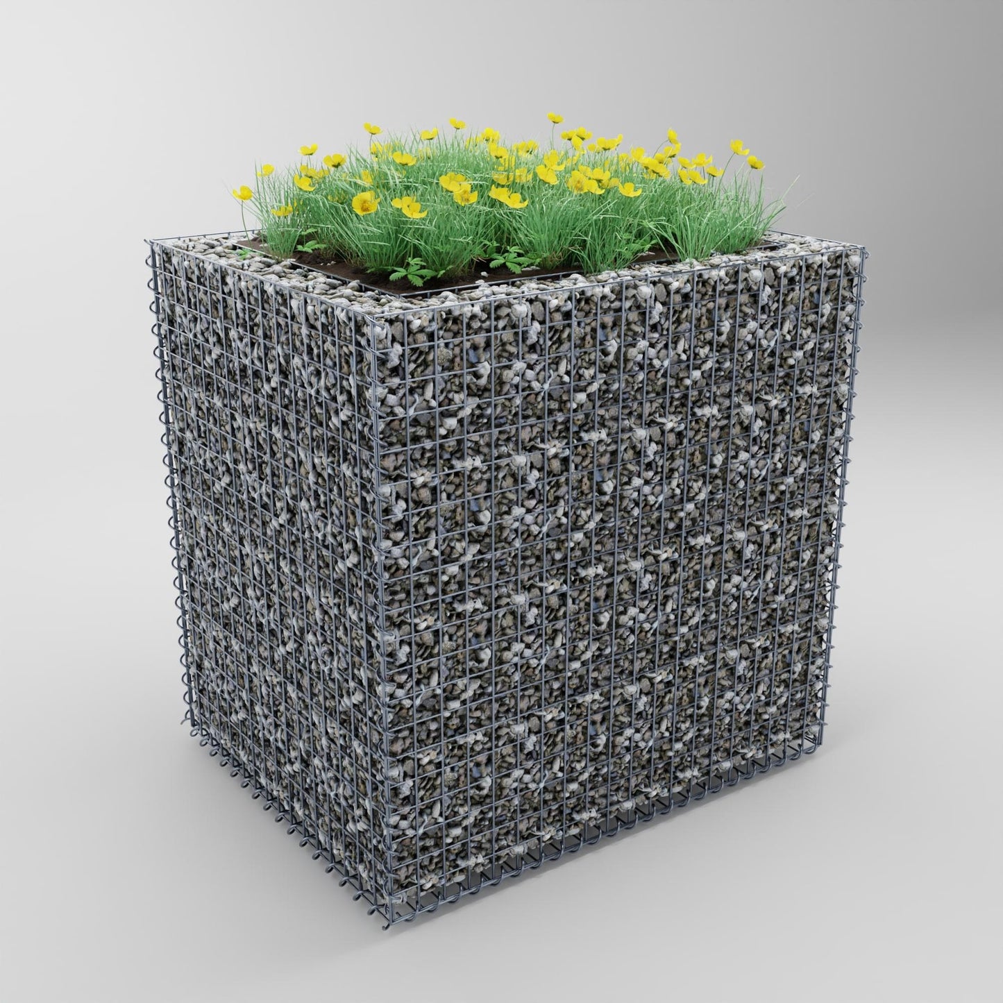 Højbed firkantet 100 cm x 80 cm x 100 cm (L x H x D), maskestørrelse 5 x 5 cm, vægtykkelse 10 cm