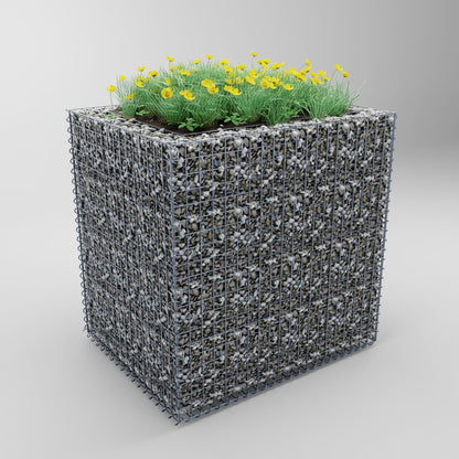 Højbed firkantet 100 cm x 80 cm x 100 cm (L x H x D), maskestørrelse 5 x 5 cm, vægtykkelse 10 cm