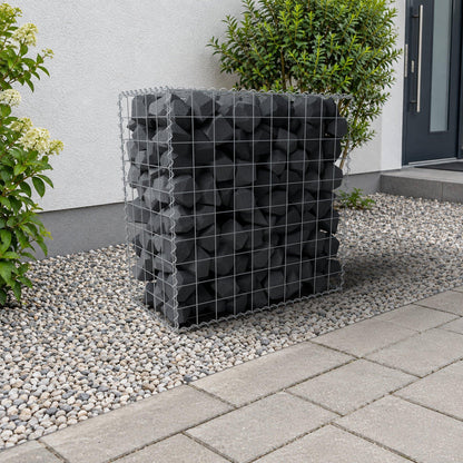 Gabbione 100 cm x 100 cm x 50 cm (L x H x P), maglia 10 cm x 10 cm, spirale