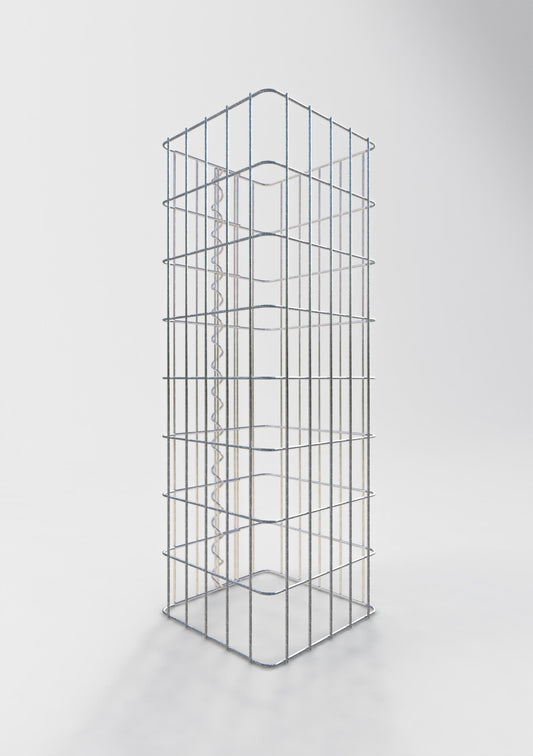 Colonna di gabbioni quadrata 27 cm x 27 cm, alta 80 cm, MW 5 cm x 10 cm