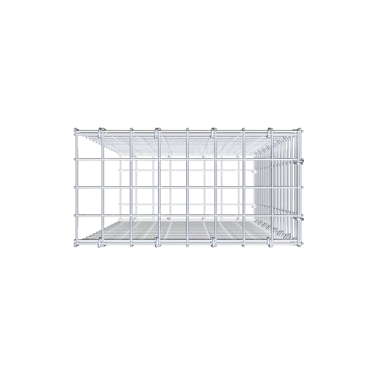Mounted gabion type 2 80 cm x 40 cm x 20 cm (L x H x D), mesh size 5 cm x 5 cm, C-ring