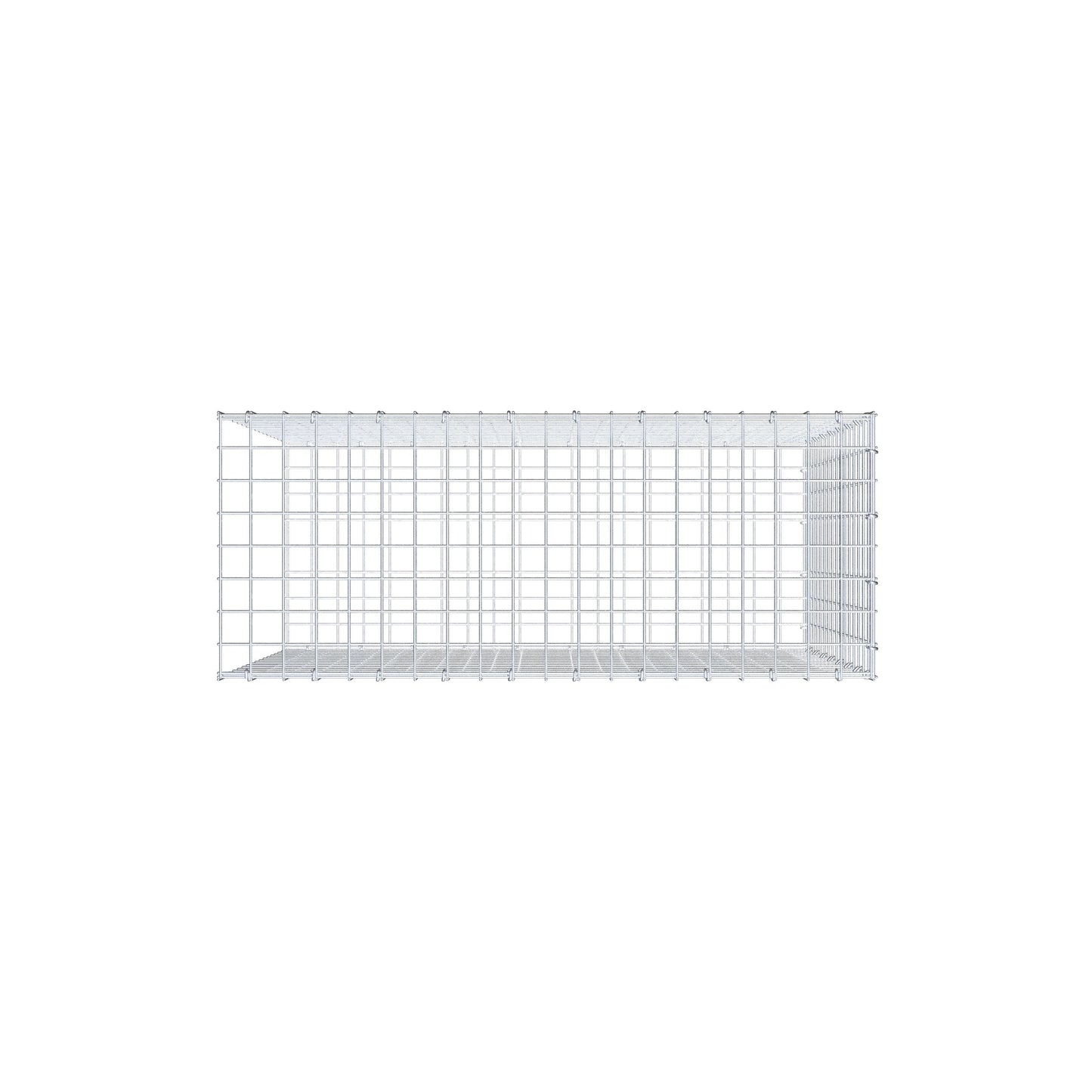 Gavión complementario de tipo 2 100 cm x 80 cm x 40 cm (largo x alto x fondo), malla 5 cm x 5 cm, anillo en C