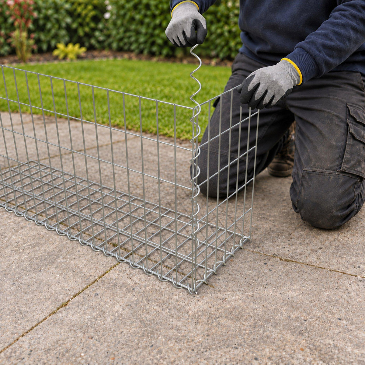 Gabion 100 cm x 50 cm x 30 cm (L x H x P), mailles 5 cm x 10 cm, spirale