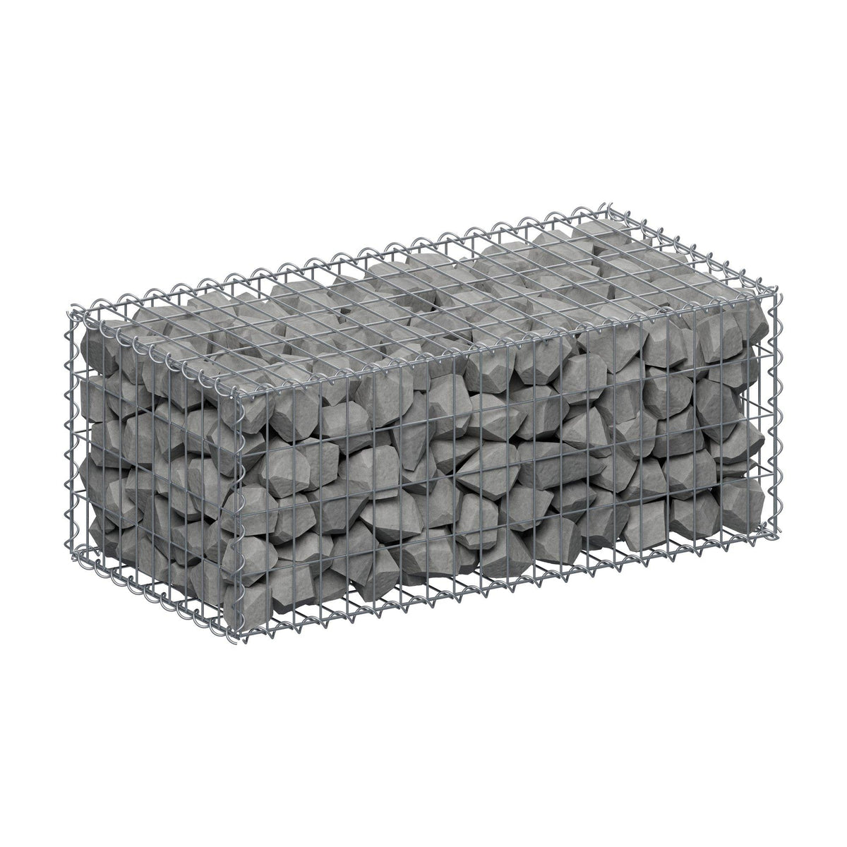Gabion 100 cm x 40 cm x 50 cm (L x H x D), maskstorlek 5 cm x 10 cm, spiral