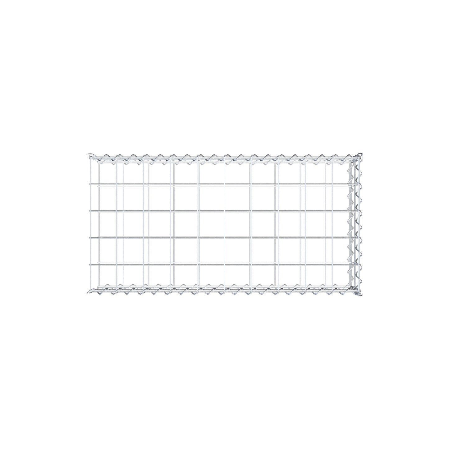 Gabion rapporté type 2 100 cm x 20 cm x 50 cm (L x H x P), mailles 10 cm x 10 cm, spirale