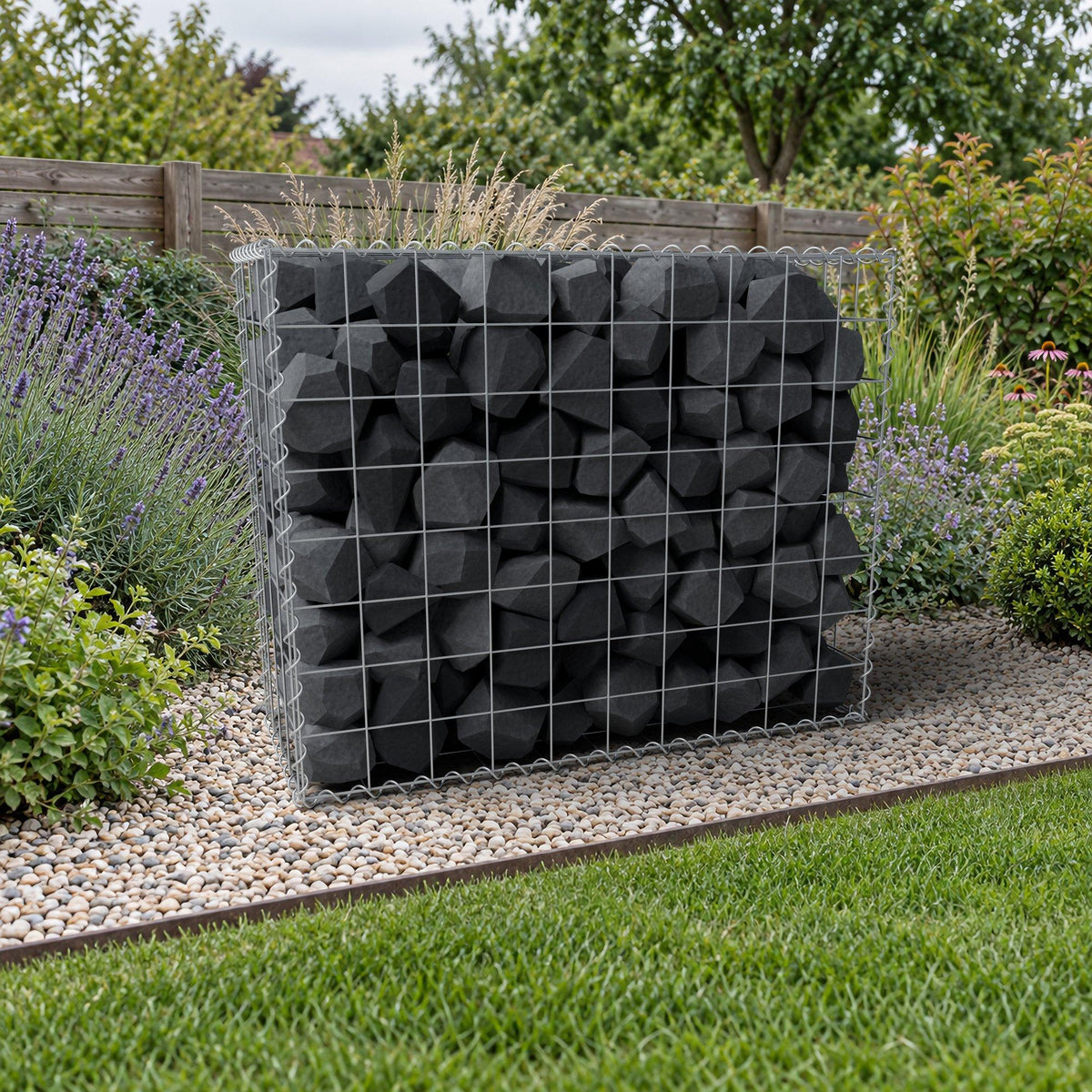 Gabione 100 cm x 80 cm x 40 cm (L x H x T), Maschenweite 10 cm x 10 cm, Spirale